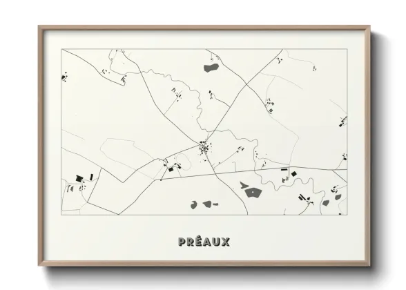 Une affiche de carte sur Préaux