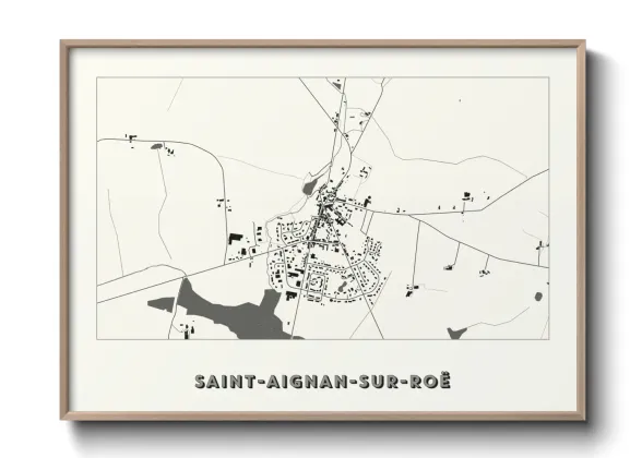 Une affiche de carte sur Saint-Aignan-sur-Roë
