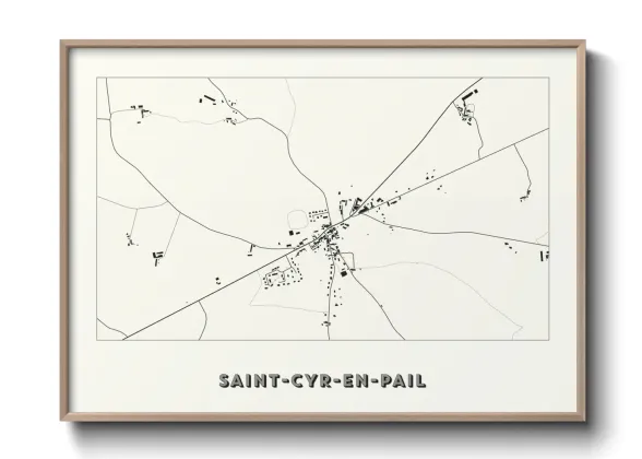 Une affiche de carte sur Saint-Cyr-en-Pail