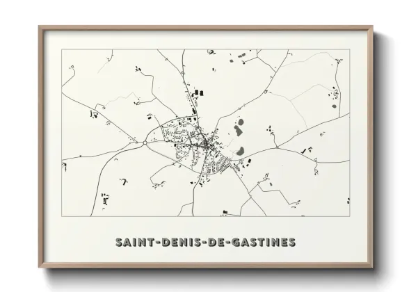 Une affiche de carte sur Saint-Denis-de-Gastines