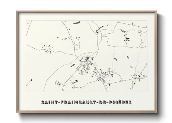 Une affiche de carte sur Saint-Fraimbault-de-Prières