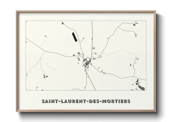 Une affiche de carte sur Saint-Laurent-des-Mortiers