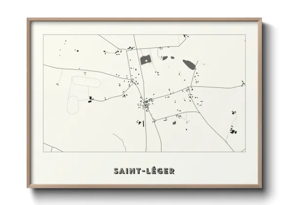 Une affiche de carte sur Saint-Léger