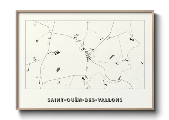 Une affiche de carte sur Saint-Ouën-des-Vallons
