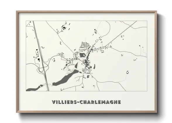 Une affiche de carte sur Villiers-Charlemagne