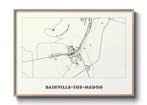 Une affiche de carte sur Bainville-sur-Madon