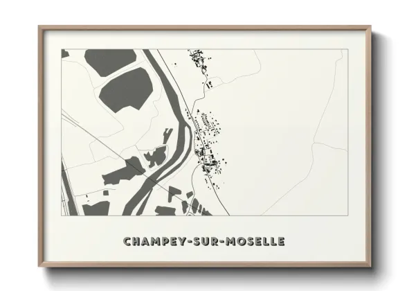 Une affiche de carte sur Champey-sur-Moselle