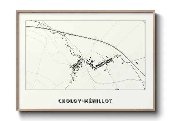Une affiche de carte sur Choloy-Ménillot