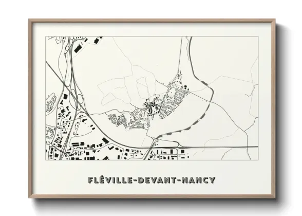 Une affiche de carte sur Fléville-devant-Nancy