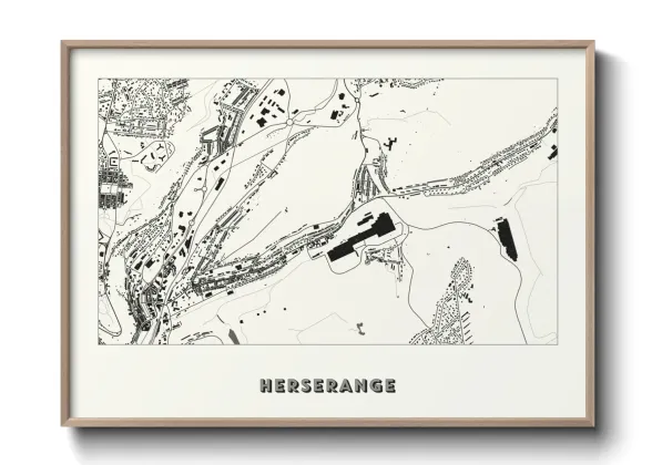 Une affiche de carte sur Herserange