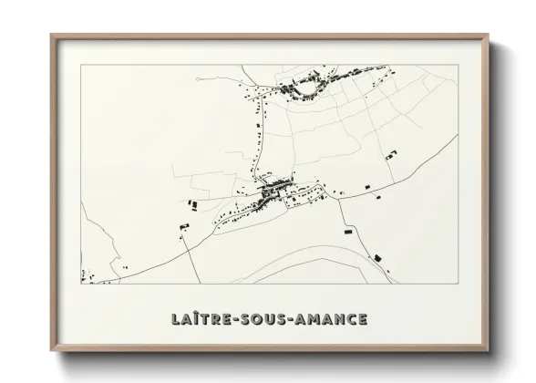 Une affiche de carte sur Laître-sous-Amance