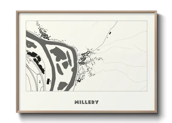 Une affiche de carte sur Millery