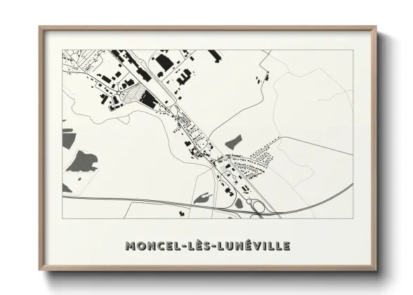 Une affiche de carte sur Moncel-lès-Lunéville