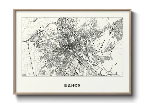 Une affiche de carte sur Nancy