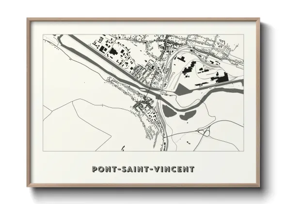 Une affiche de carte sur Pont-Saint-Vincent