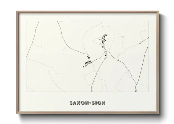 Une affiche de carte sur Saxon-Sion