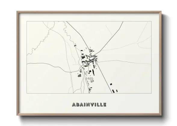 Une affiche de carte sur Abainville