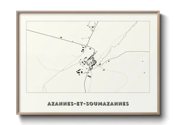 Une affiche de carte sur Azannes-et-Soumazannes