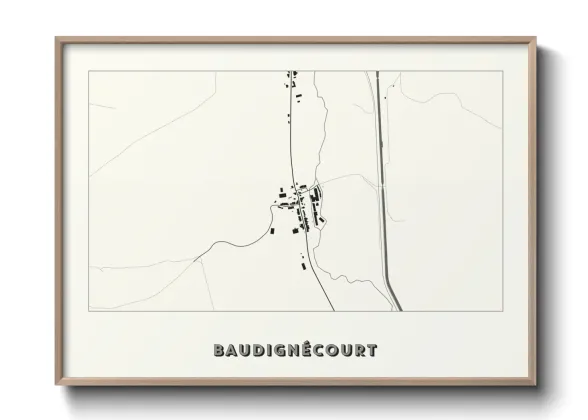 Une affiche de carte sur Baudignécourt
