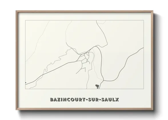 Une affiche de carte sur Bazincourt-sur-Saulx