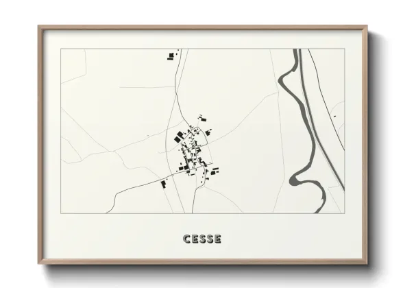 Une affiche de carte sur Cesse
