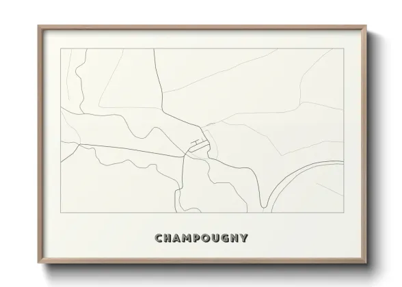 Une affiche de carte sur Champougny