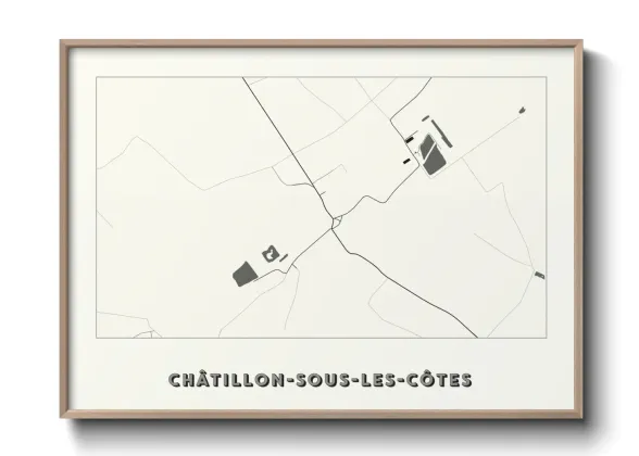 Une affiche de carte sur Châtillon-sous-les-Côtes