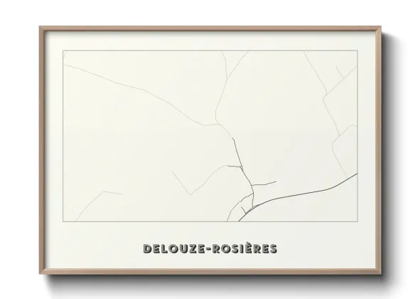 Une affiche de carte sur Delouze-Rosières