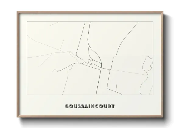 Une affiche de carte sur Goussaincourt