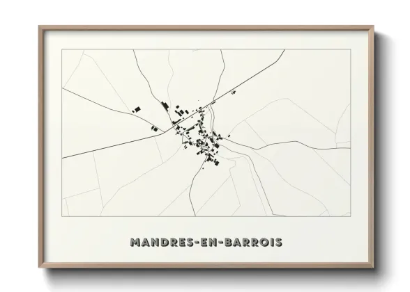 Une affiche de carte sur Mandres-en-Barrois