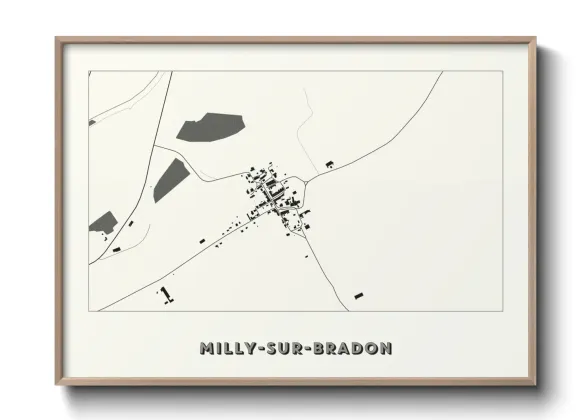 Une affiche de carte sur Milly-sur-Bradon