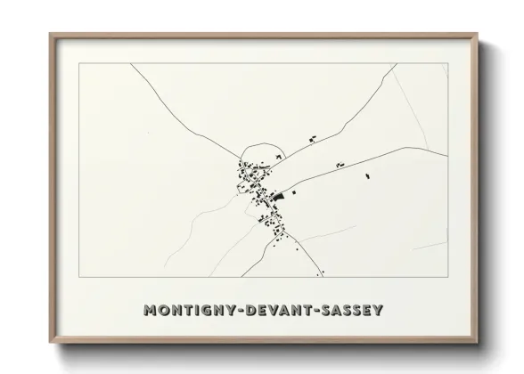 Une affiche de carte sur Montigny-devant-Sassey