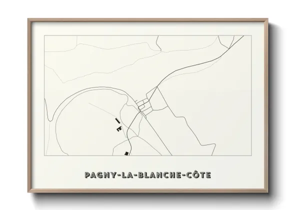 Une affiche de carte sur Pagny-la-Blanche-Côte