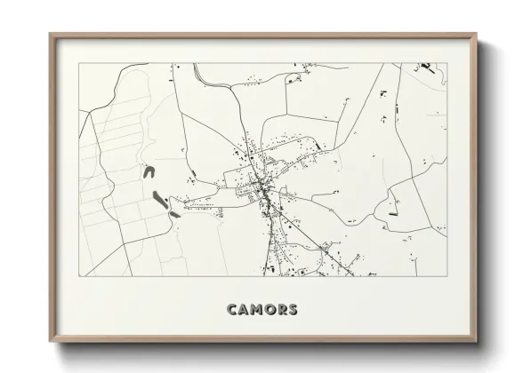 Une affiche de carte sur Camors