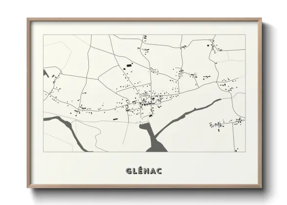 Une affiche de carte sur Glénac