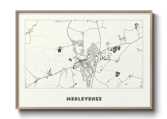 Une affiche de carte sur Merlevenez
