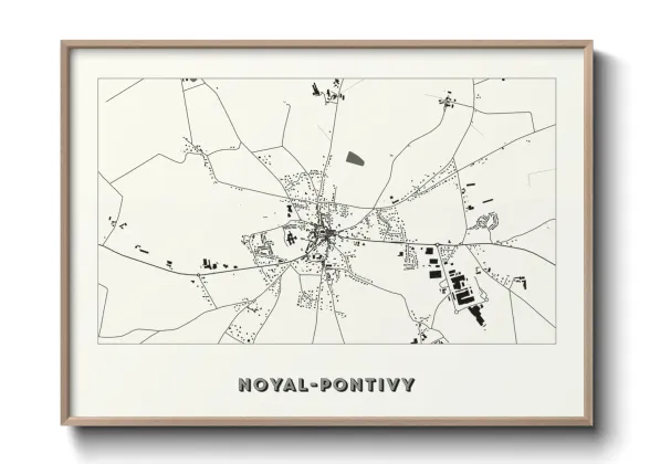 Une affiche de carte sur Noyal-Pontivy