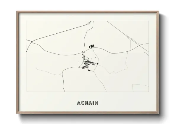 Une affiche de carte sur Achain