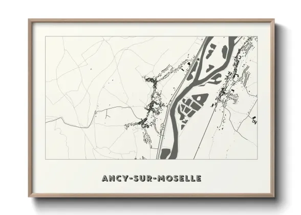 Une affiche de carte sur Ancy-sur-Moselle
