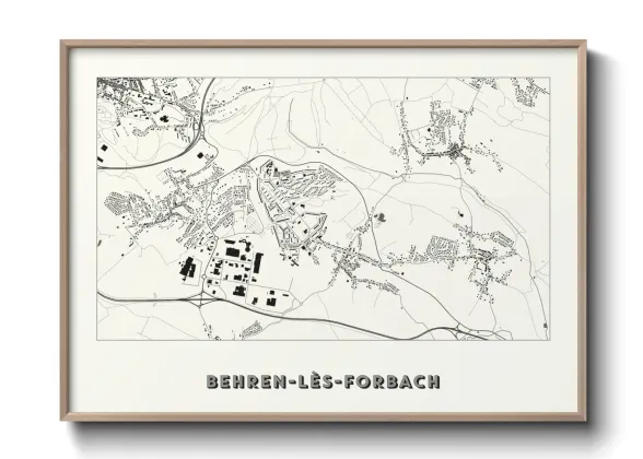 Une affiche de carte sur Behren-lès-Forbach
