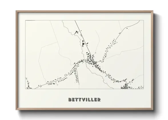 Une affiche de carte sur Bettviller