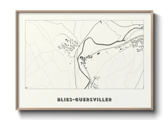 Une affiche de carte sur Blies-Guersviller