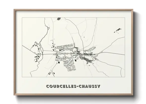 Une affiche de carte sur Courcelles-Chaussy