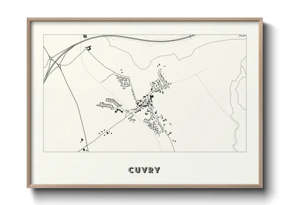 Une affiche de carte sur Cuvry