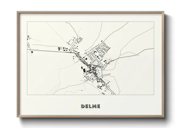 Une affiche de carte sur Delme