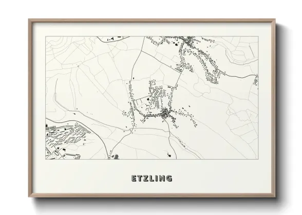 Une affiche de carte sur Etzling