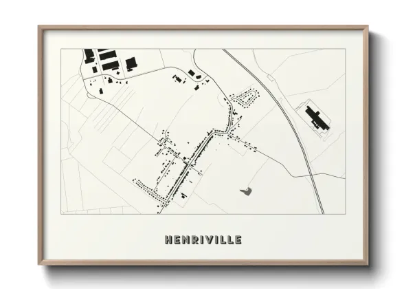 Une affiche de carte sur Henriville