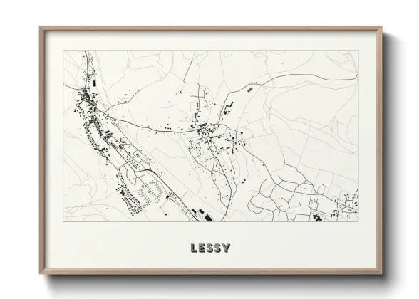 Une affiche de carte sur Lessy