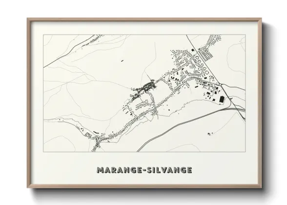 Une affiche de carte sur Marange-Silvange
