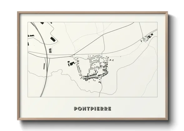 Une affiche de carte sur Pontpierre